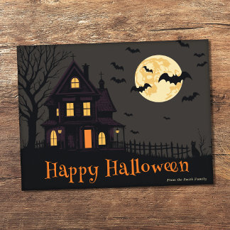 Carte Postale Scène effrayante d'Halloween