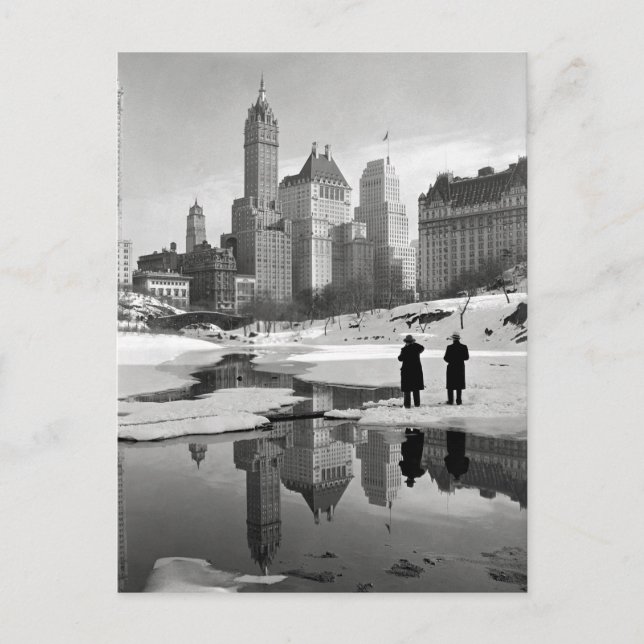 Carte Postale Scène hivernale à Central Park, 1933 (Devant)