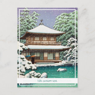 Carte Postale Scène hivernale cool orientale japonaise Hasui Kaw