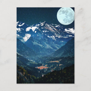 Carte Postale Scène hivernale de neige sur les montagnes sous la