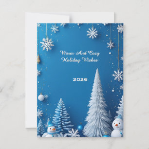 Carte Postale Scène hivernale festive de Noël