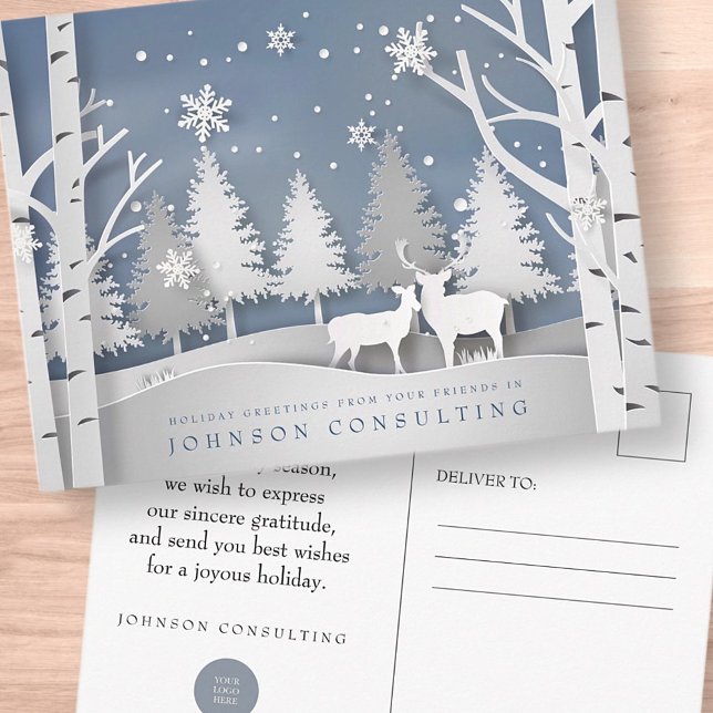 Carte Postale Scène hivernale moderne | Salutations (Créateur téléchargé)
