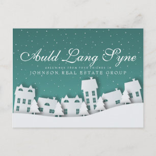 Carte Postale Scène hivernale moderne Salutations du Nouvel An