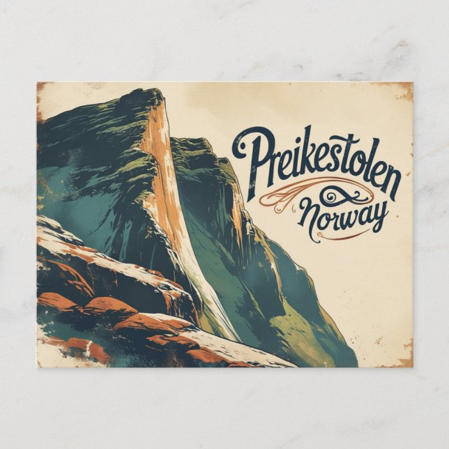 Carte Postale Scène intemporelle de Preikestolen (Devant)
