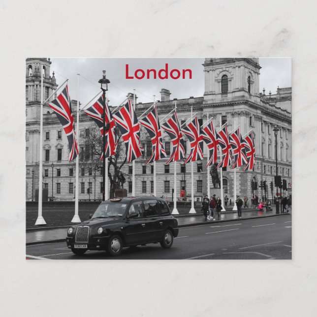 Carte Postale Scène londonienne en gris avec les points forts ro (Devant)