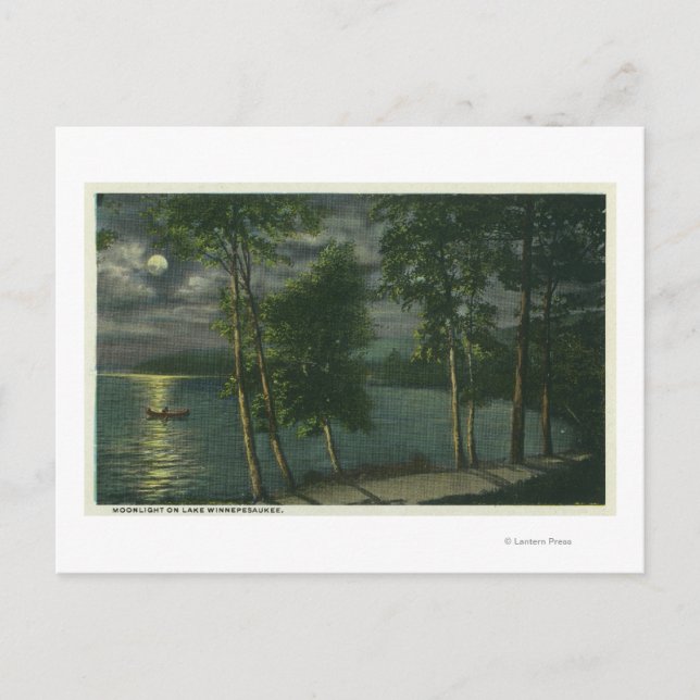 Carte Postale Scène Lune sur le lac (Devant)