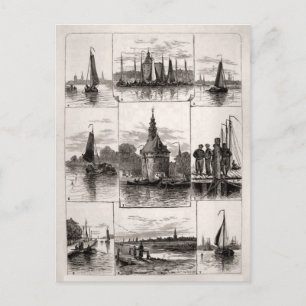 Carte Postale Scène maritime hollandaise du XIXe siècle