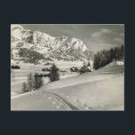 Carte Postale Scène Montagne France vintage en hiver<br><div class="desc">Scène Montagne France vintage en hiver</div>