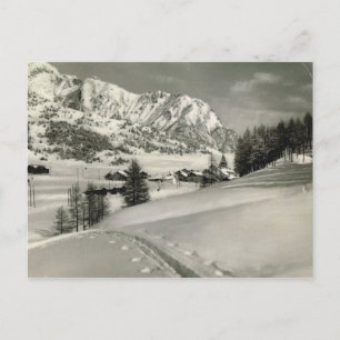 Carte Postale Scène Montagne France vintage en hiver