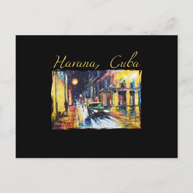 Carte Postale Scène nocturne à La Havane Cuba - Habana Vieja (Devant)