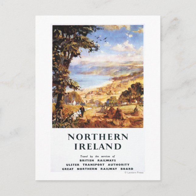 Carte Postale Scène pastorale Homme et chien Chemins de fer brit (Devant)