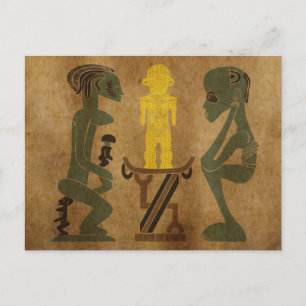 Carte Postale Scène rituelle africaine abstraite