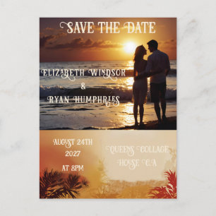 Carte Postale Scène romantique Sunset Beach avec élégance tropic