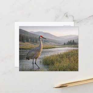 Carte Postale Scène sauvage de la vallée de la rivière à cranes