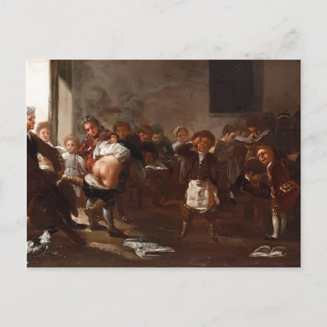 Carte Postale Scène scolaire par Francisco Goya (Devant)