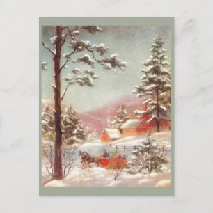 Carte Postale Scène vintage d'hiver