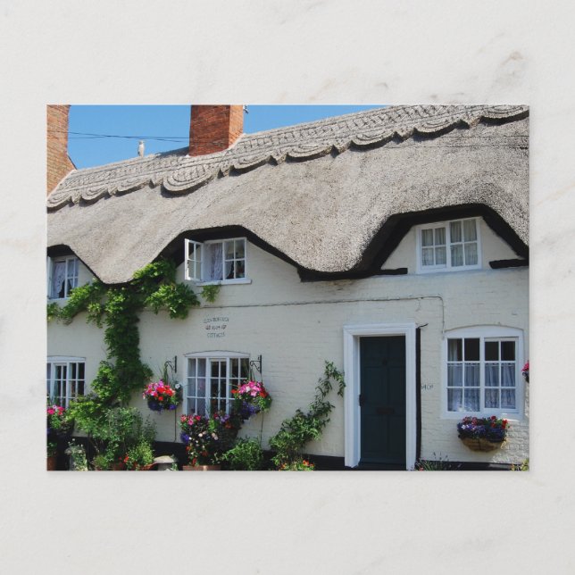 Carte Postale Scènes anglaises, Chalets de chaume, Queenborough, (Devant)
