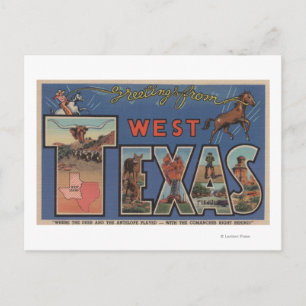 Carte Postale Scènes de grandes lettres du Texas (occidental)