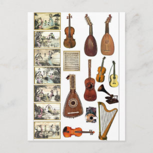 Carte Postale Scènes et instruments de musique