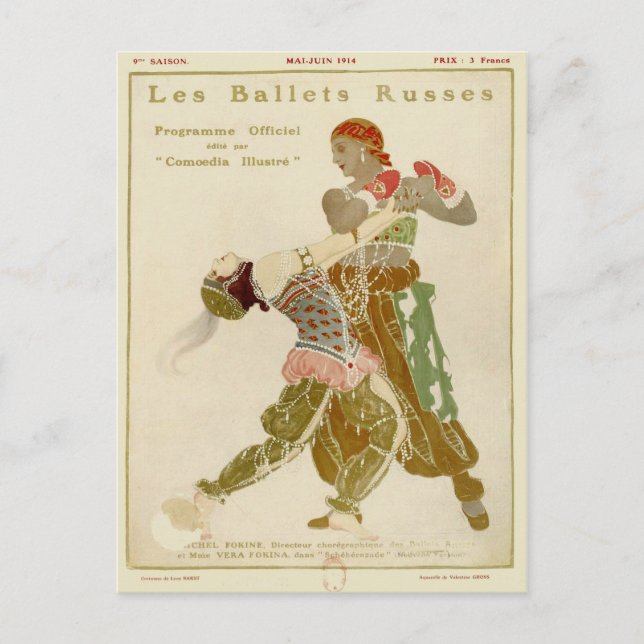 Carte Postale Schéhérazade, Léon Bakst & Ballets Russes (Devant)
