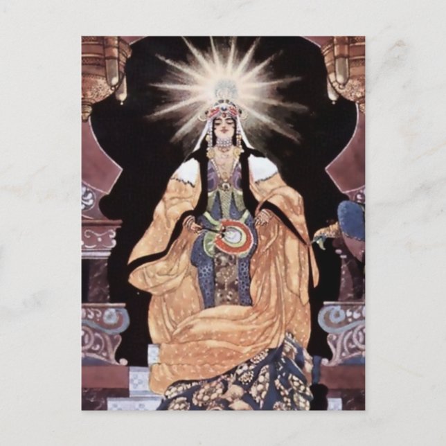 Carte Postale « Scheherazade s'agenouille devant le roi » par Re (Devant)