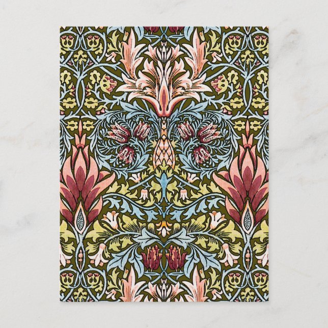 Carte Postale Schéma floral William Morris Snakeshead (Devant)