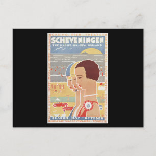 Carte Postale Scheveningen soleil voir poster vintage