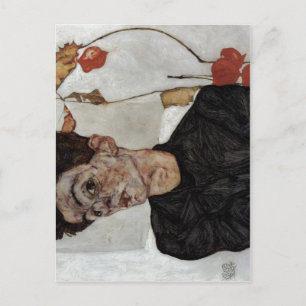 Carte Postale Schiele, Egon Selbstportr? t mit Lampionfr? chten 