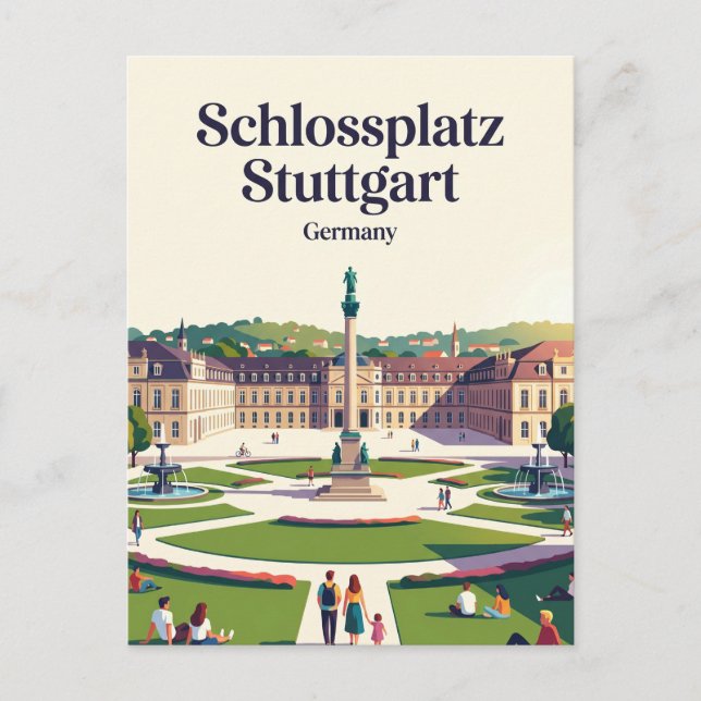 Carte Postale Schlossplatz Stuttgart Allemagne (Devant)