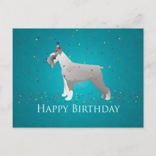 Carte Postale Schnauzer Bonne conception d'anniversaire