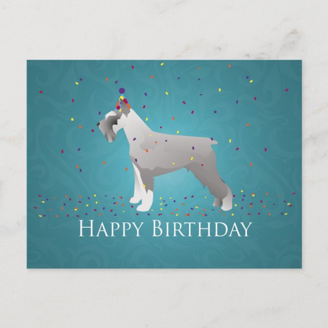Carte Postale Schnauzer Bonne conception d'anniversaire (Devant)