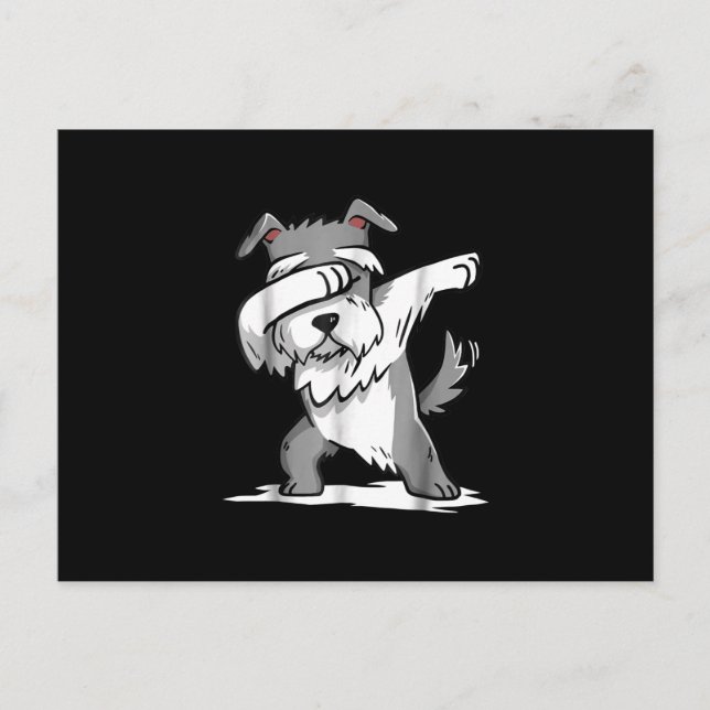 Carte Postale Schnauzer Cute Dabbing Funny Dab Dance Cadeau (Devant)