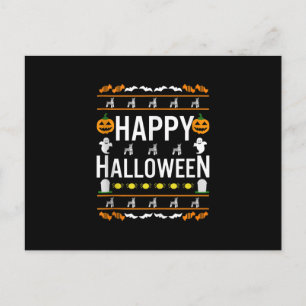 Carte Postale Schnauzer miniature Halloween lazy déguisement lai
