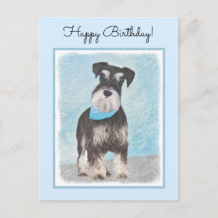 Carte Postale Schnauzer (Miniature) Painting - Cute Original Dog