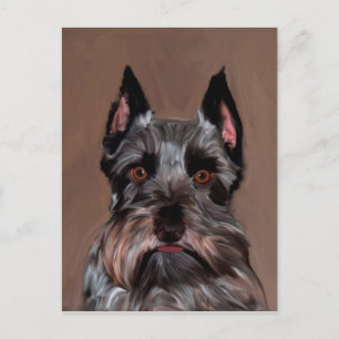 Carte Postale Schnauzer Miniature peinture couleur de l'eau