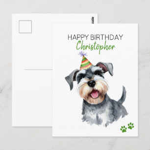 Carte Postale Schnauzer Personnalisé Joyeux Anniversaire 