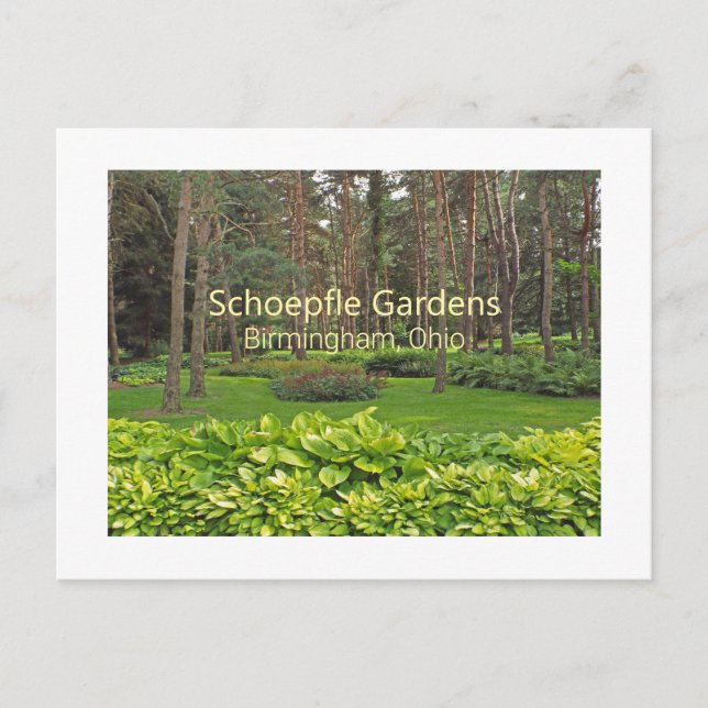 CARTE POSTALE SCHOEPFLE GARDEN (OHIO) POSTCARD (Devant)