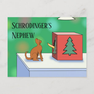 Carte Postale Schrodinger's Cat and Nephew Christmas Postcard
