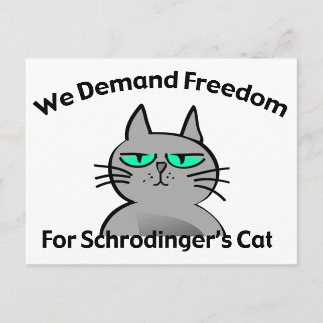 Carte Postale Schrodinger's Cat Funny Geek Humor (Devant)