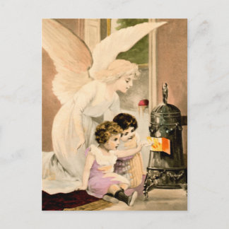 Carte Postale Schutzengel, Kinder et Feuer