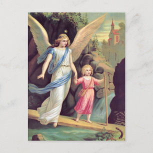 Carte Postale Schutzengel und Mädchen