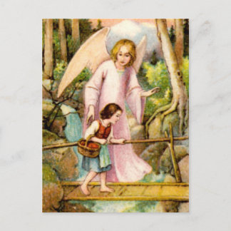 Carte Postale Schutzengel und Mädchen