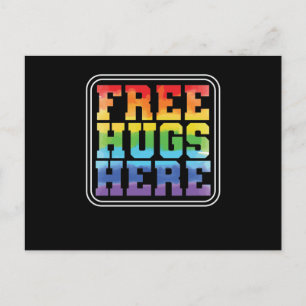 Carte Postale Schwul oder Lesbisch "Free Hugs Here"