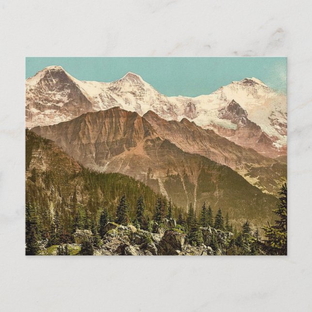 Carte Postale Schynige Platte, Eiger, Monch et Jungfrau, Bernes (Devant)