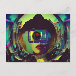 Carte Postale Sci-fi Femme Camera Abstraite