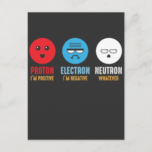 Carte Postale Science Chimie Pun Proton Electron Neutron