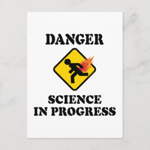 Carte Postale Science du danger en cours - Humour de pet enflamm