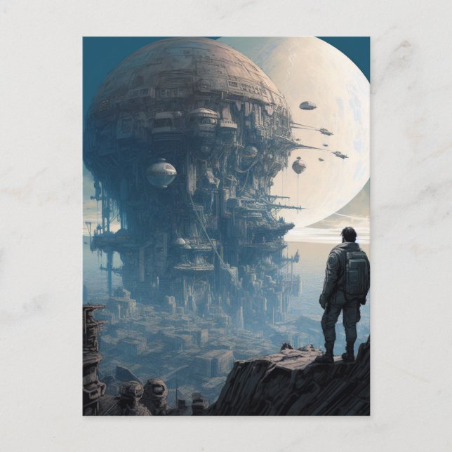 Carte Postale Science Fiction Alien Ville Paysage Sci Fi (Devant)