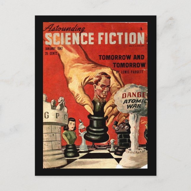 Carte Postale Science-fiction étonnante_ Janvier 1947_Pulp Art (Devant)