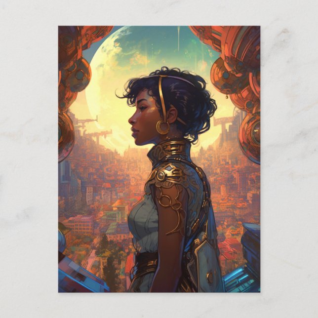 Carte Postale Science-fiction Femme noire Afrofuturisme (Devant)
